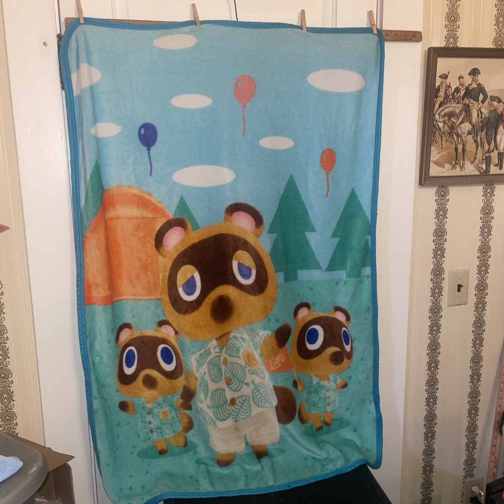 Animal Crossing New Horizons Soft Silky Throw Plush Blanket 40‎ X 50 Tom Nook
